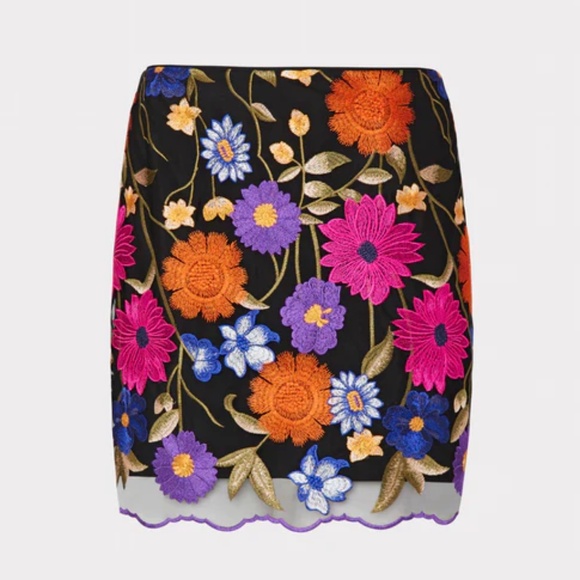 Milly Kristina mesh embroidery skirt 8 New - Picture 1 of 3